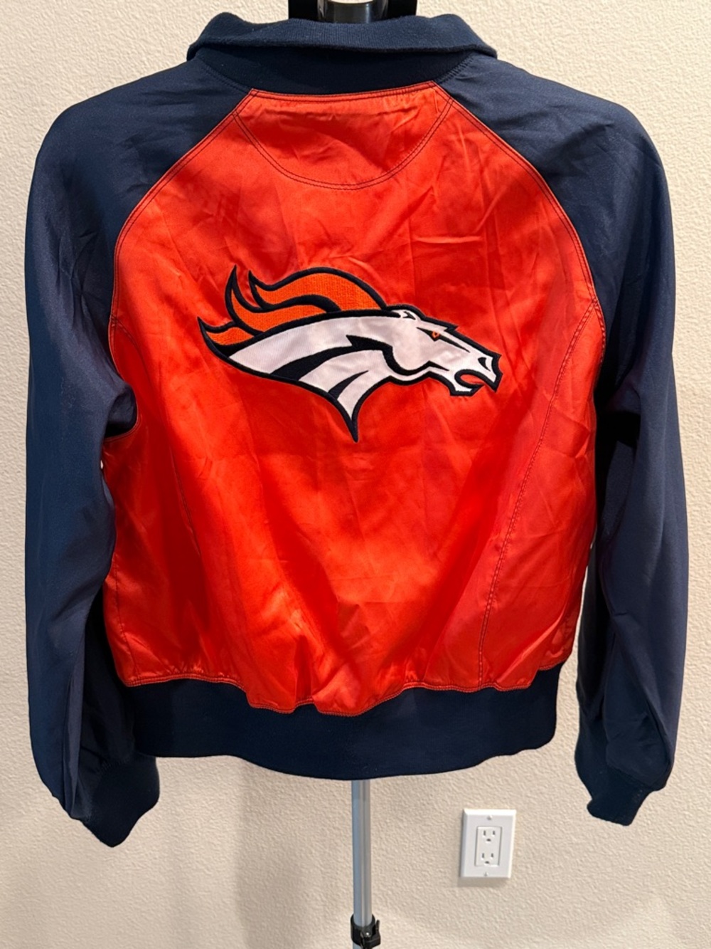 NFL Denver Broncos Women’s Navy and Orange Bomber Jacket
